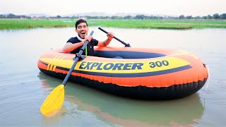 Unboxing Air Inflatable Boat- Explorer 300 | हवा भरो और पानी में तैरो | | DOWNLOAD THIS VIDEO IN MP3, M4A, WEBM, MP4, 3GP ETC