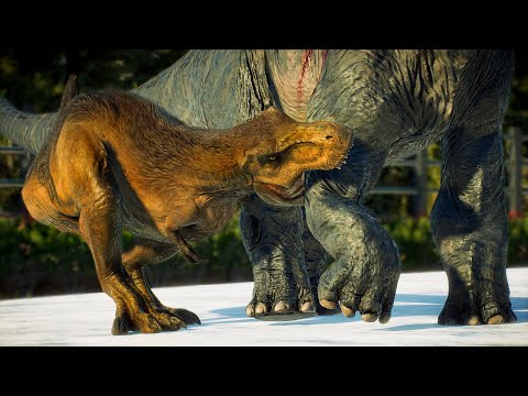 T-REX Fight and Kill vs ALL Herbivore Dinosaurs | Jurassic World Evolution 2 | Biosyn Expansion