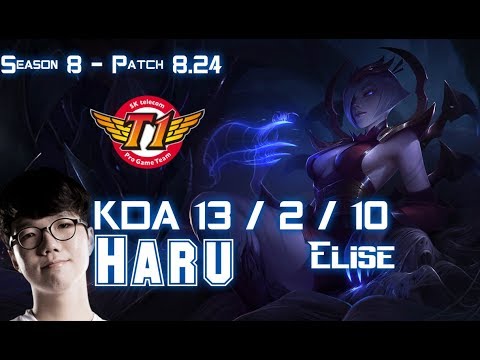 SKT T1 Haru ELISE vs LEE SIN Jungle - Patch 8.24 KR Ranked