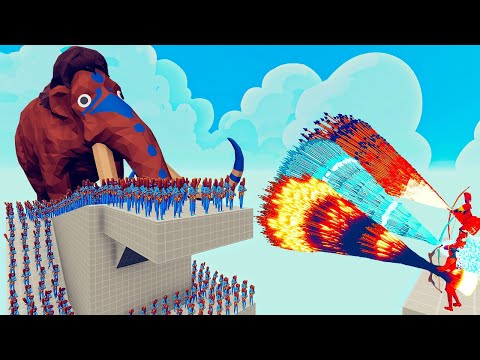 200x CLUBBER + 3x MAMMOTH vs 3x EVERY GOD   Totally Accurate Battle Simulator TABS