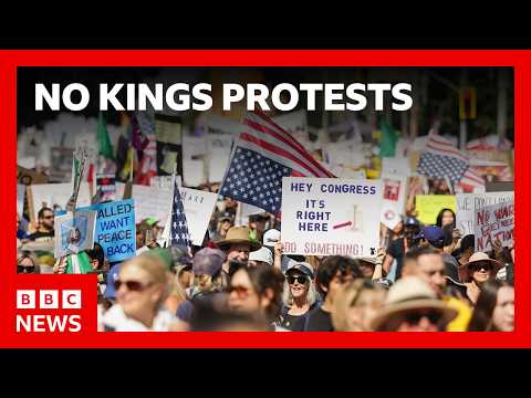 No Kings protesters across the US rally against Donald Trump | BBC News