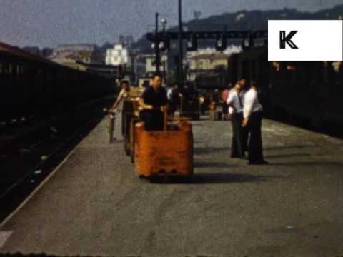 1950s 1960s France, Nice Train Station, Unseen Colour Home Movies