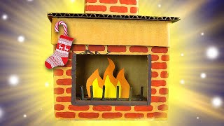 DIY Cardboard Fireplace | Christmas Craft Ideas for Kids on BoxYourself