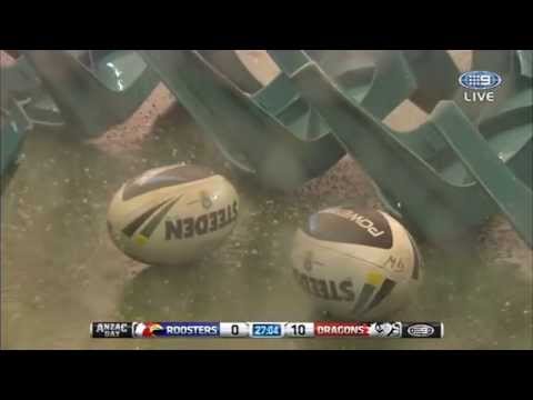 Hail Interrupt Roosters vs Dragons (Round 8 2015)