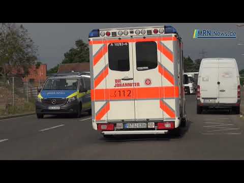 Mannheim Rheinau - Blaulicht - Verkehrsunfall Rettungshubschrauber im Einsatz