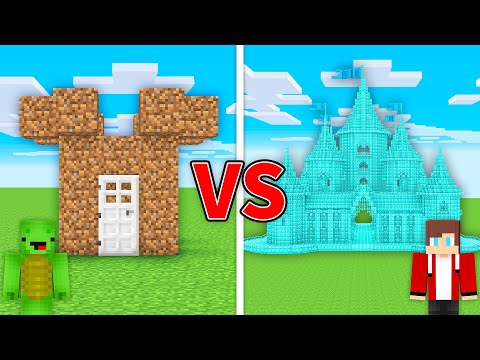 Mikey POOR Castle vs JJ RICH Castle Survival Battle in Minecraft (Maizen)