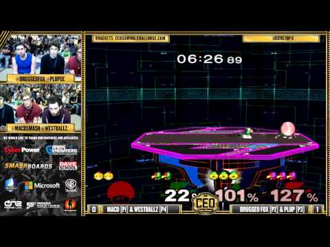 CEO 2015 - MacD & Westballz Vs. Plup & Drugged Fox - SSBM Losers Top 8 - Smash Melee