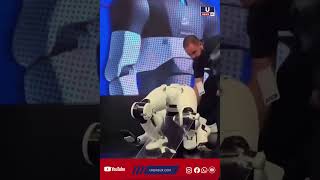 A live demonstration of a humanoid robot powered by Qualcomm's new Dragonwing IQ10 AI chip ended