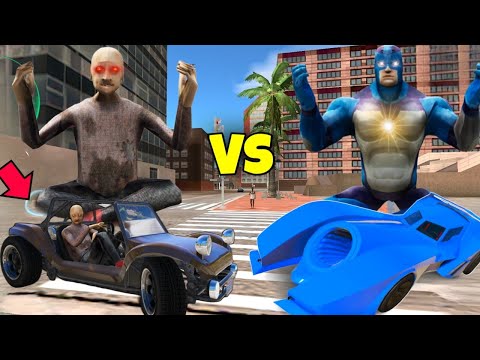 Rope Hero SuperCar Vs Grandpa Supercar Race in Gta V || Rope Hero Vice Town 😱