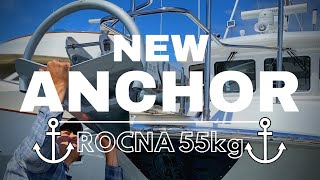 NEW Rocna 55kg anchor installation & chain re-painting on our Nordhavn 43 trawler!