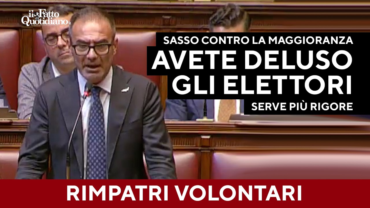 Sasso: "Rimpatri? Serve più rigore. Avete deluso gli elettori di centrodestra"