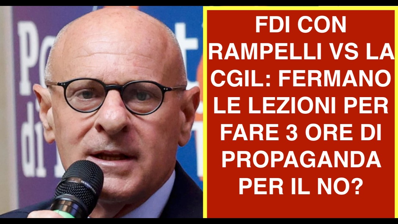 FDI CON RAMPELLI VS LA CGIL: FERMANO LE LEZIONI PER FARE 3 ORE DI PROPAGANDA PER IL NO?
