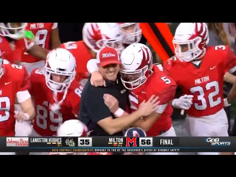 HIGHLIGHTS: Luke Nickel leads No. 2 Milton to 56-35 win over Langston Hughes in 5A state title game