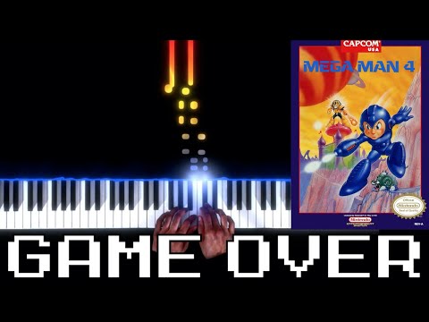 Mega Man 4 (NES) - Game Over - Piano|Synthesia