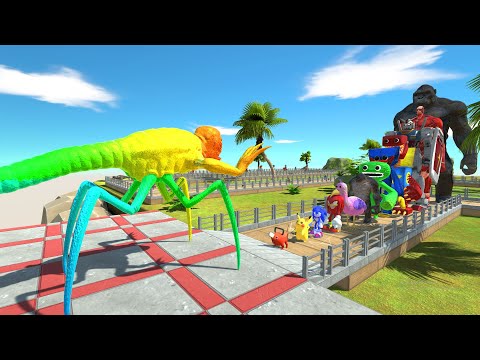 Titanus Colourful vs King Kong OASIS DEATH RUN - Animal Revolt Battle Simulator