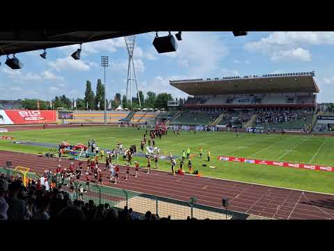 Der Thunderwalk im Spiel der Berlin Thunder vs Vienna Vikings in der European of football