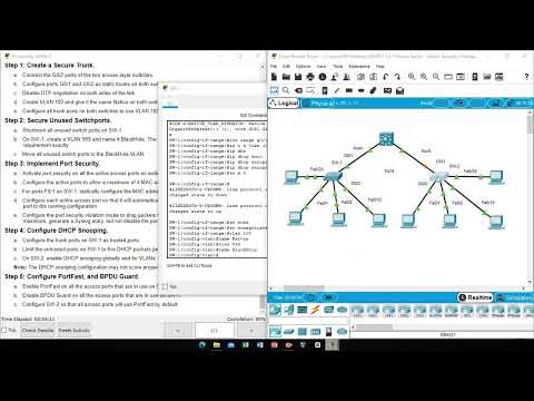 11.6.1 packet tracer - switch security configuration
