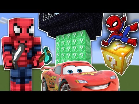 Örümcek Adam Dev Zümrüt Kule Şans Blokları Açıyor Minecraft Maceraları