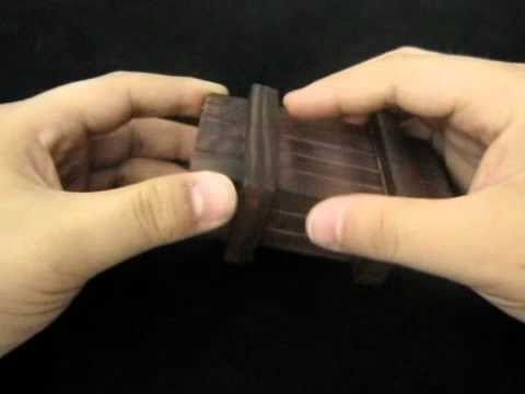 Small Tricky Opening Magic Wooden Box with Extra Secure Secret Drawer (item#266-376)