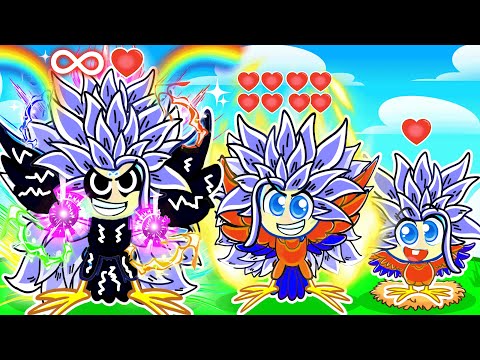 Birth to IMMORTALITY of an INFINITY SUPER SAIYAN BIRD in Roblox Feather Family!