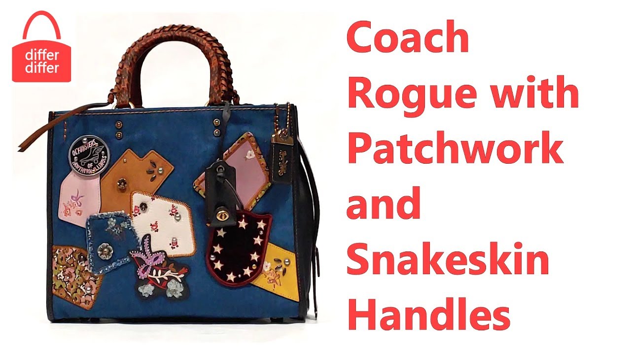 Coach Rogue with Patchwork and Snakeskin Handles 29234