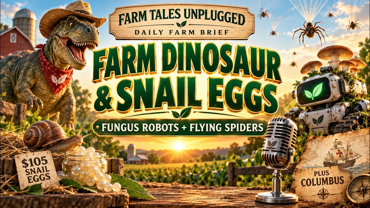 Farm Dinosaur, $105 Snail Eggs & Fungus Robots—Plus Columbus | Daily Farm Brief
