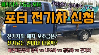 5등급 노후경유차에 매연저감장치(DPF)를 달지 않고 전기트럭을 신청했고 전기차 보조금액과 실구입금액 전기차…