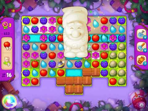 GardenScapes Level 653 no boosters (27 moves)