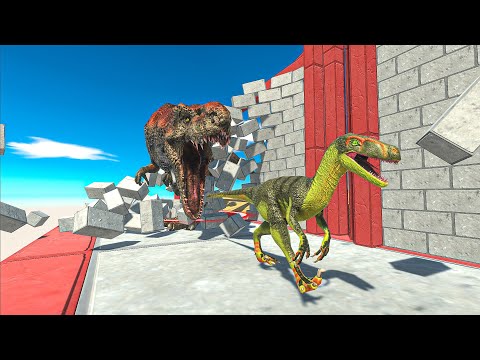 Only Fast Runners Will Escape T-Rex - Animal Revolt Battle Simulator