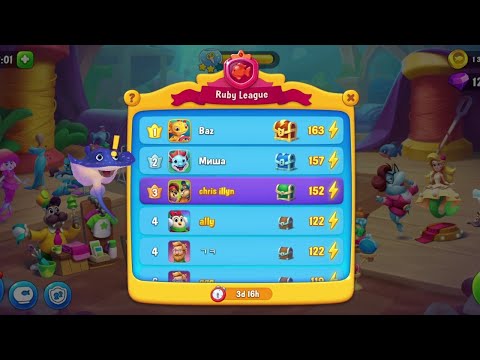 @Fishdom Win Strikes Level 6092 - Super Hard Level 6093, Got Temporary 3rd Rank in Ruby League.