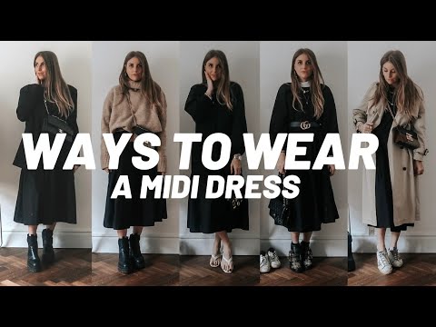 HOW TO STYLE A MIDI DRESS (H&M) // 5 Winter Outfit...