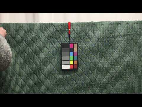 Stripes and Stitched Diamonds in Blue and Green Upholstery Fabric | 54