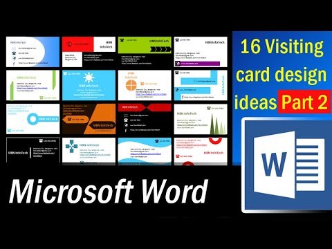 16 Visiting card design ideas in MS Word Part 2   Microsoft Word Tutorial Video