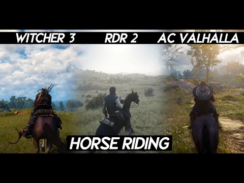 AC Valhalla "HORSE RIDING" Comparison VS RDR 2 VS Witcher 3 | Which one is better ?
