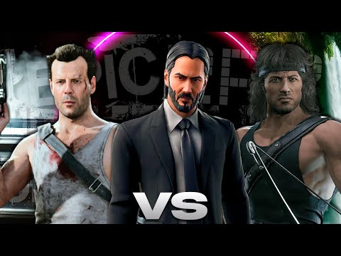 John Wick vs John Rambo vs John McClane. ERB as ERBF - FanMade