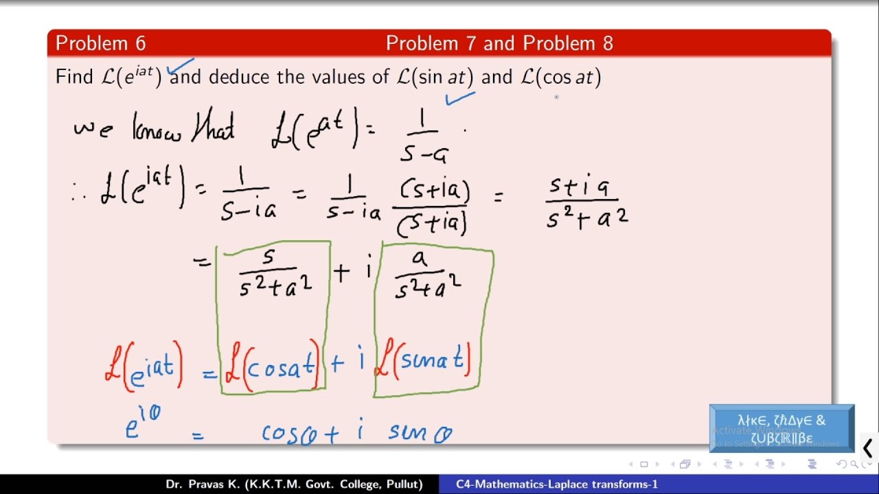 Laplace Transform 1 Introduction ENG (https://youtu.be/GYbsOL-3b40)