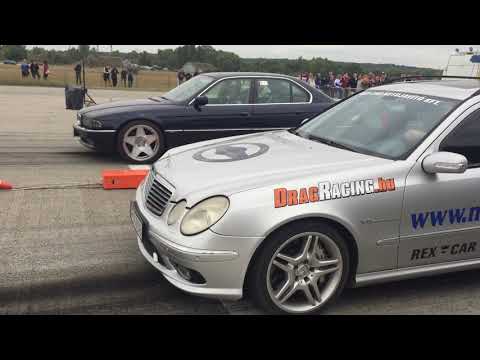 Thumbnail for Mercedes e55 AMG V8 5.5 kompressor - BMW e32 750i tuning - 1/4 mile - drag race by BMW E32