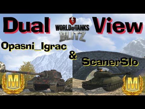 WOT Blitz IS-6 & Tiger II Platoon 2 vs 5 Mastery Dual Perspective