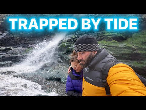 TRAPPED BY THE TIDE at Tintagel Castle | VW T4 Cornwall Vanlife