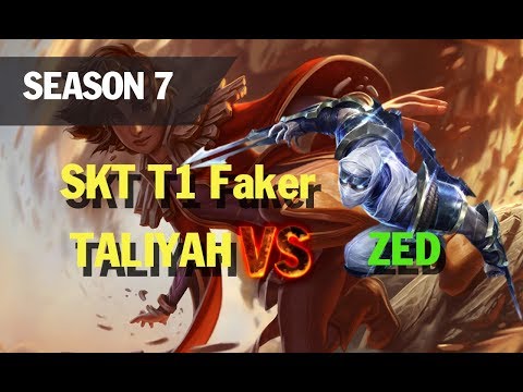 Season 7 SKT T1 Faker picks TALIYAH vs ZED l LOL League of legends