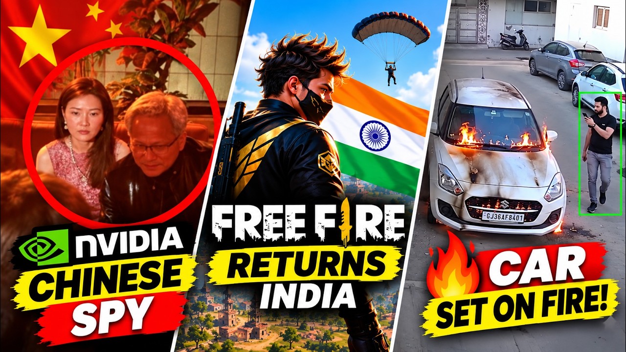 Jensen Huang Spy Controversy, Free Fire Return India & Neighbour Burned Parked Car!