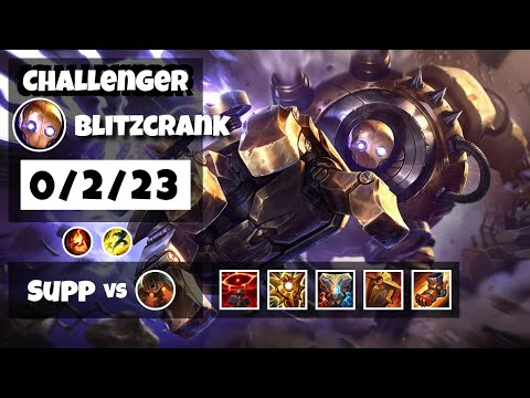 Blitzcrank Challenger Gameplay S11 Replay 11.11 Support (0/2/23) - NA