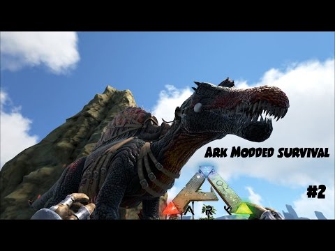 ARK Modded Survival Evolved - Base Building and Badass Fire spino Taming #2