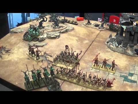 Warhammer Fantasy Battle Report 5200 pt :Lizardmen and Legion of Undead vs Tomb King and Wood Elves