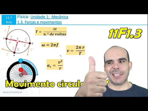 Movimento circular uniforme | Conceitos e grandezas | Exercícios e aplicações | Aula 6 | 11F1.3