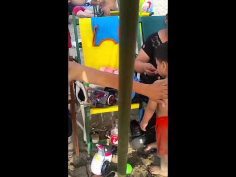 Gianella y Azariel disfrutando la playa agua dulce 17 febrero 2016