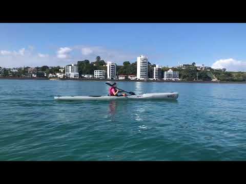 Newbie kayaking the Epic V7 surf ski