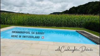 Swimmingpool sa bahay here in Switzerland 🇨🇭