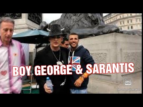X17 EXCLUSIVE Sarantis Kremizakis feat Boy George in London - Trafalgar Square