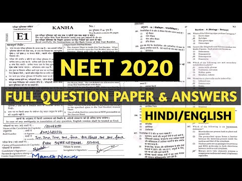 neet 2020 question paper with answers | NEET FULL Exam paper 2020